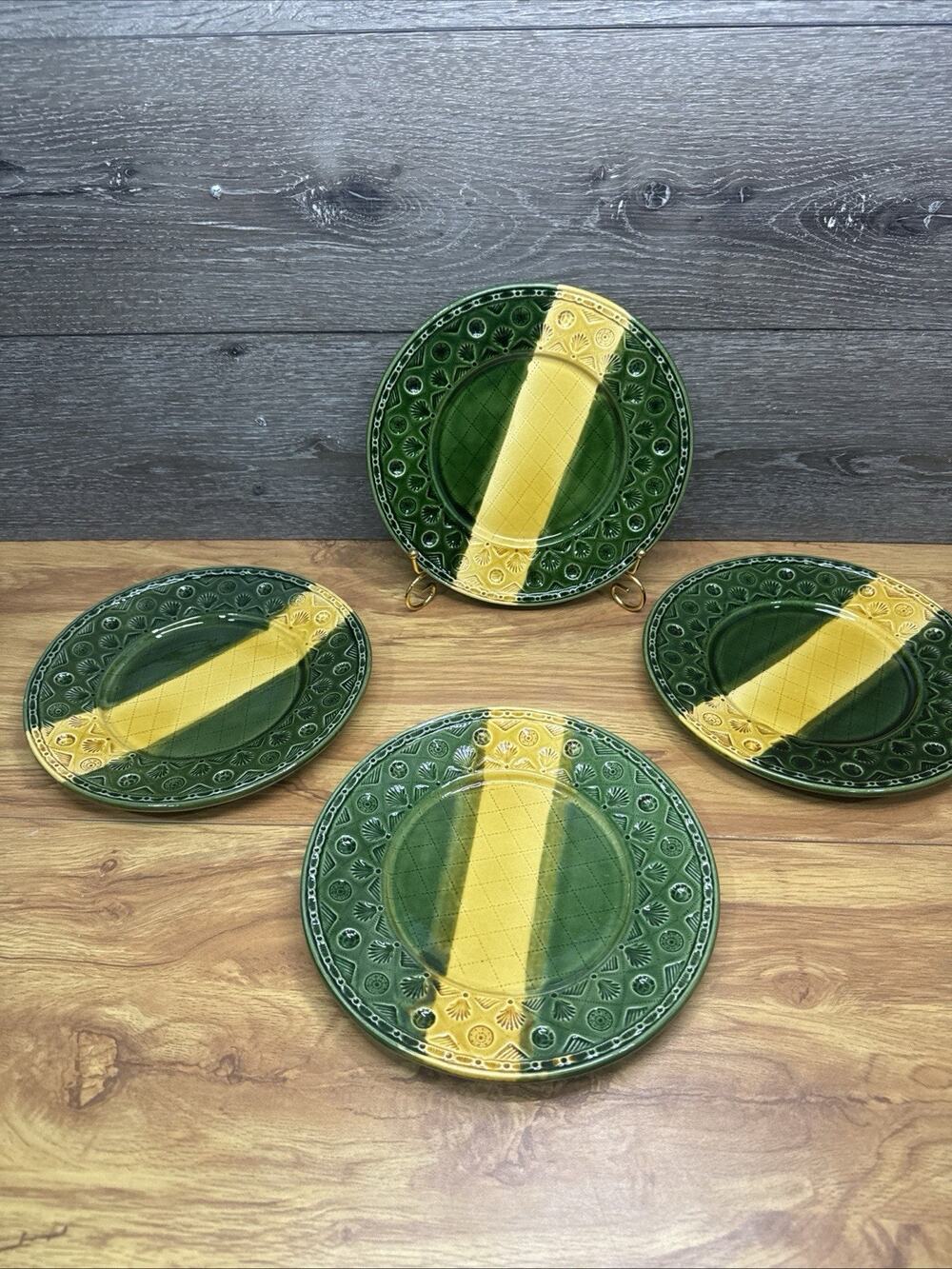 Williams Sonoma Majolica Lyon Italian Earthenware collection 9-1/8” Plates~4 Pc